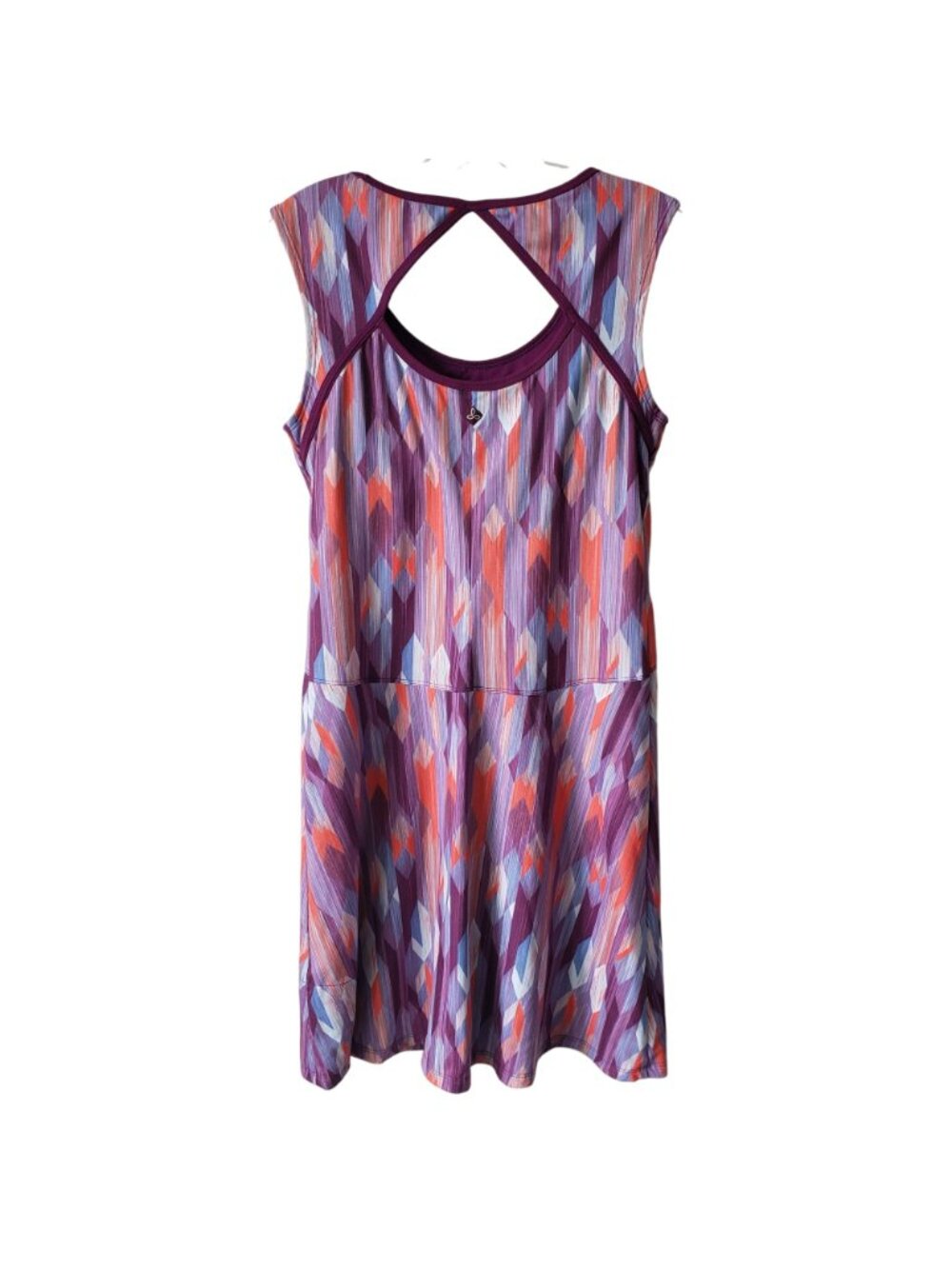 Prana Purple Grapevine Calico Tennis Dress Shelf Bra Summer Workout Hiking Cute - Picture 6 of 11